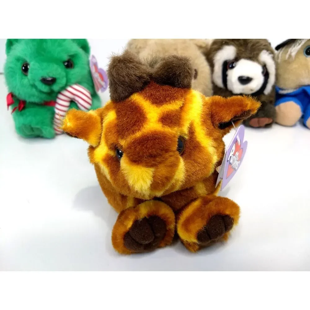 VTG PUFFKINS Plush Halloween Patches &‎ Christmas Jingles + Bear Raccoon Giraffe